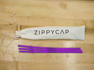 3-Pack of Replacement Straws Purple ZippyCap